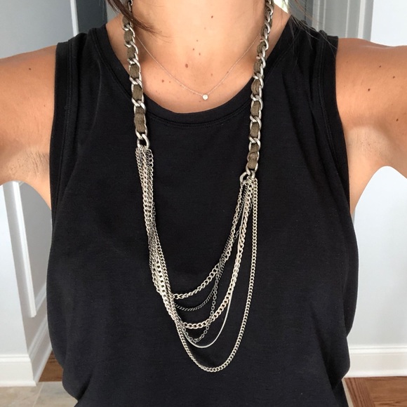 Kenneth Cole Jewelry - Kenneth Cole - Suede Rope and Multi Chain Necklace